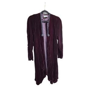 Women's Vintage Velvet Maroon Opera Cloak with Fringe Jacket Large
